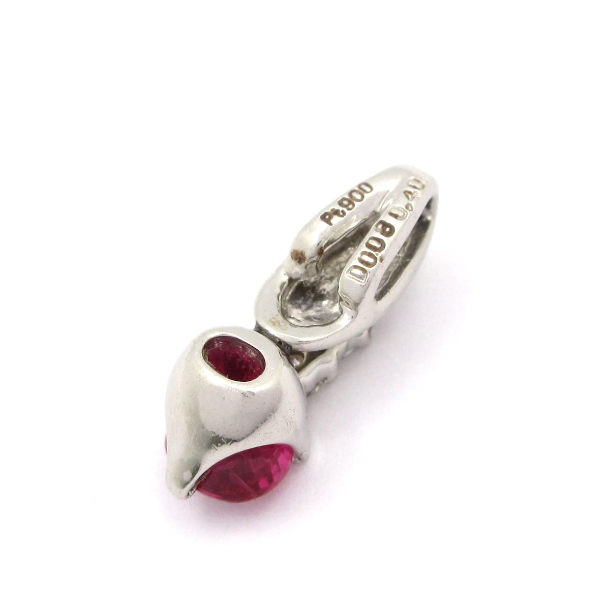 Unbranded ノーブランド ペンダントトップ Pt 900×ダイヤモンド×ピンク 総重量 1.5 g D 0.08刻印 0.40刻印