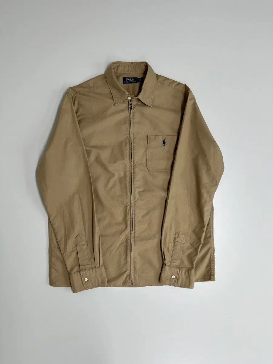 ポロ ラルフローレン ジッパーシャツジャケット ベージュ