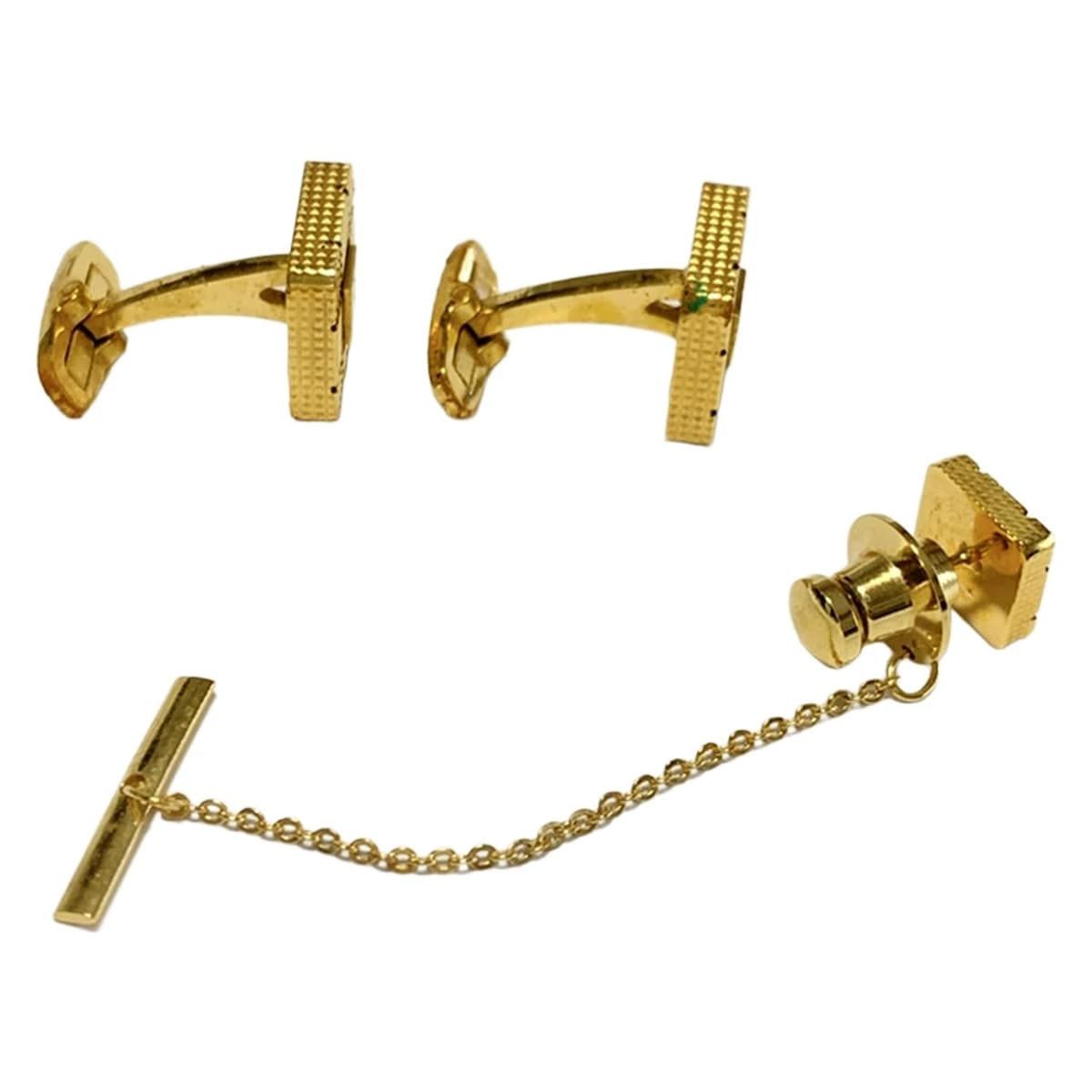 YvesSaintLaurent イヴサンローラン - ゴールド カフス×1点 ネクタイピン×1点