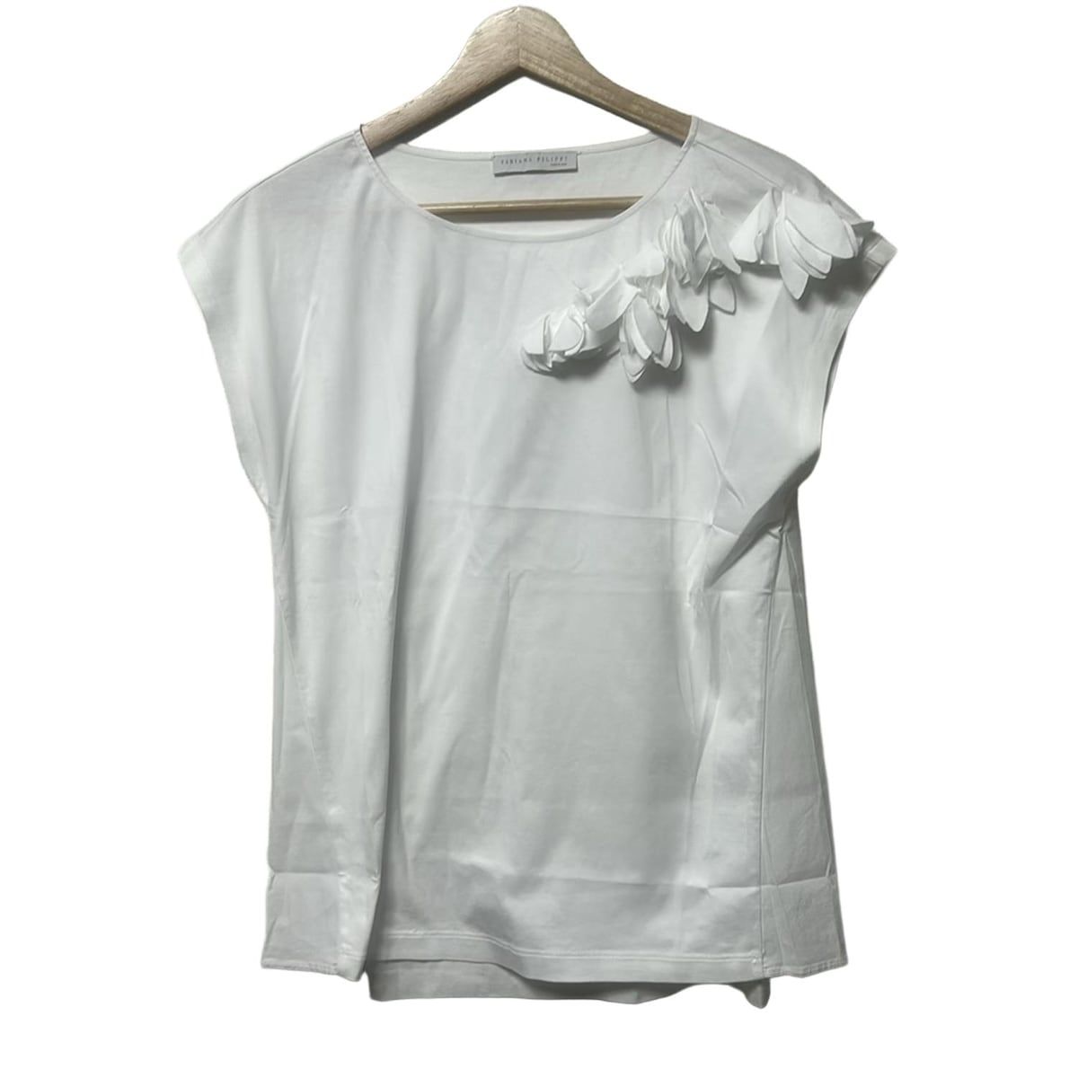 FABIANA FILIPPI ファビアーナフィリッピ 半袖カットソー サイズX X S レディース - 白 クルーネック フラワー 花
