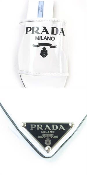 未使用品☆PRADA プラダ 1XX636 トライアングルロゴ レザー ミュール