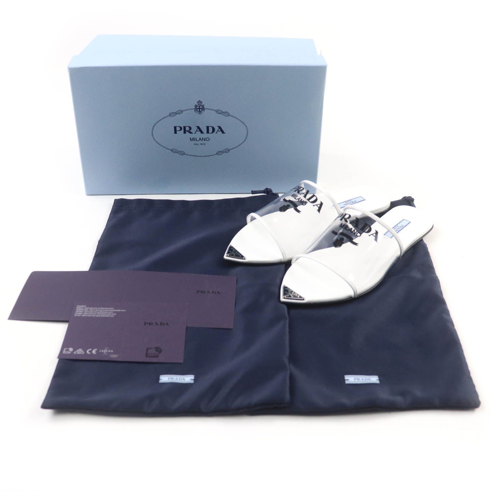 未使用品☆PRADA プラダ 1XX636 トライアングルロゴ レザー ミュール