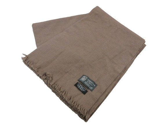 ジョンストンズオブエルガン Johnstons of Elgin ストール マフラー 大判 無地 フリンジ カシミヤ混 ブラウン QQQ