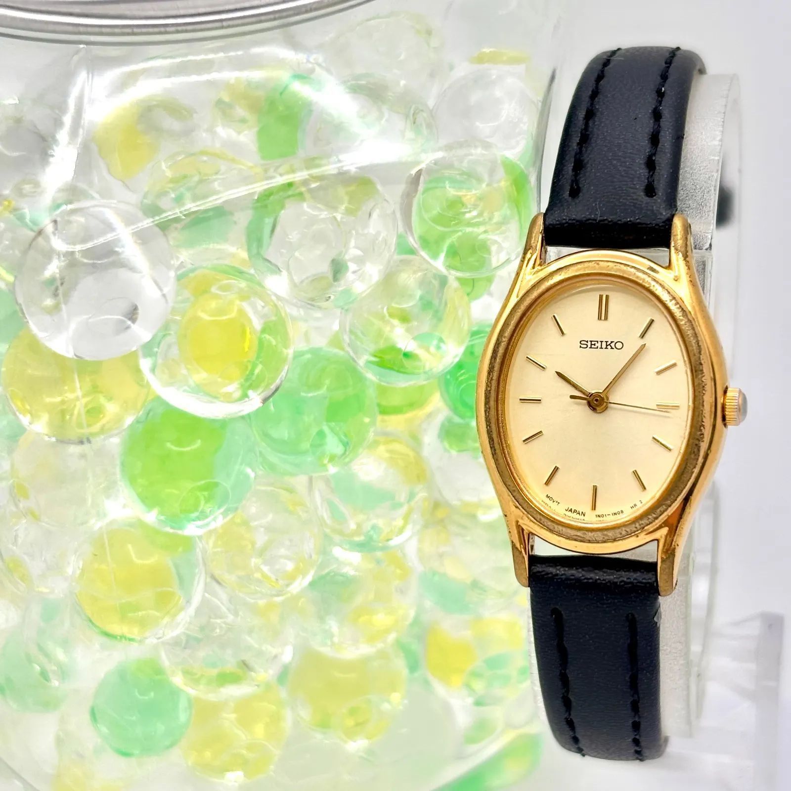 新品電池】SEIKO セイコー レディース 腕時計 ゴールド オーバル 1N01