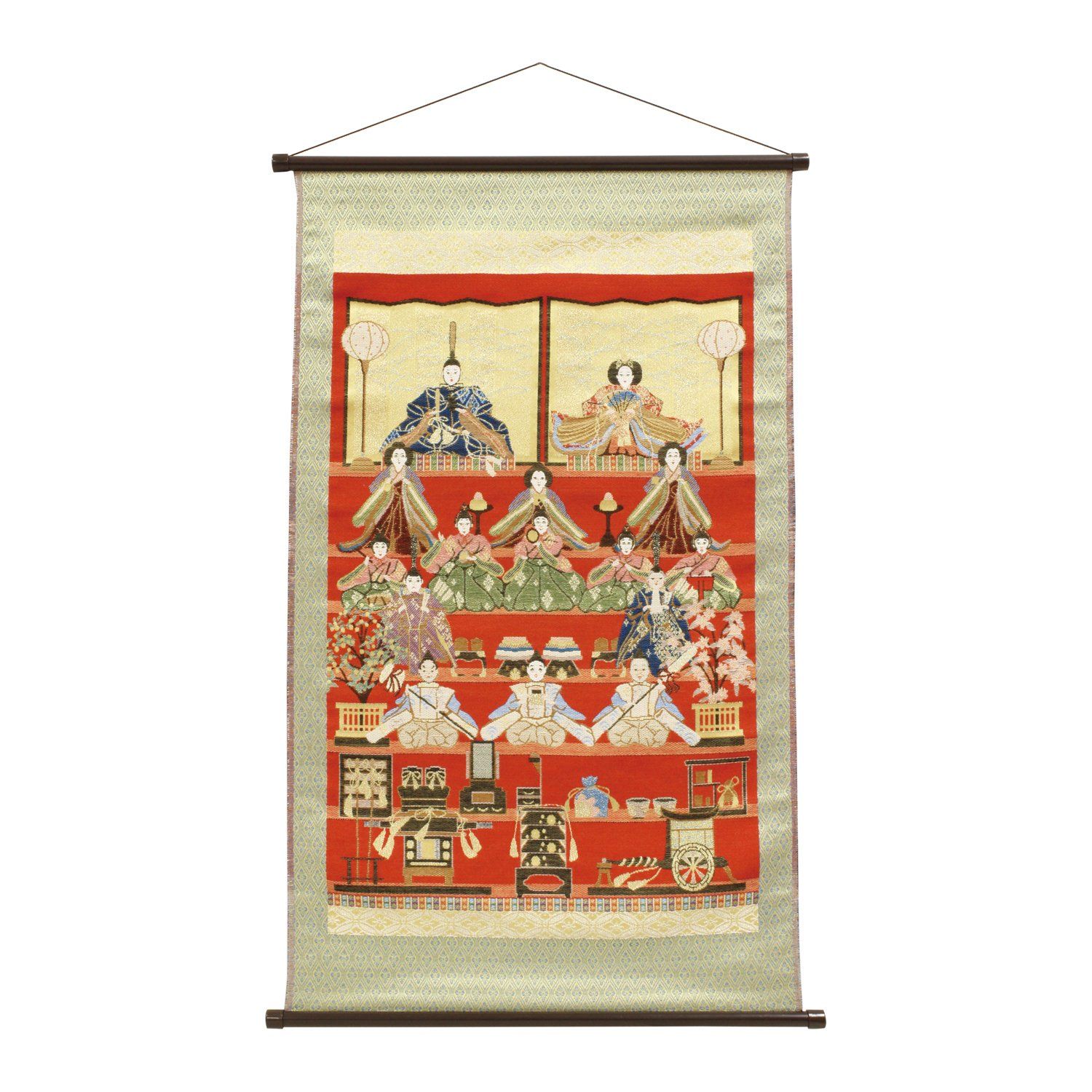 【受注発注商品】　【吊るし雛】　“　タペストリー　段雛　”　33-1161　リュウコドウ　縦76.5　日本製 