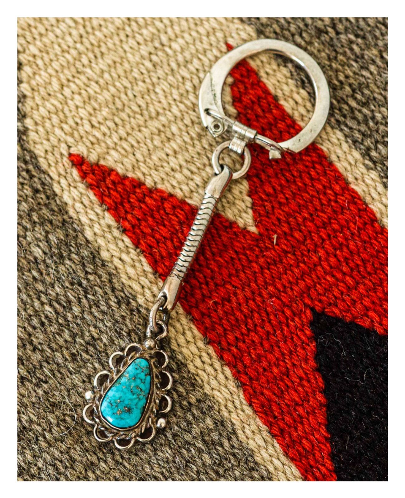 ナバホ ターコイズ シルバー キーチェーン ヴィンテージ ネイティブアメリカン