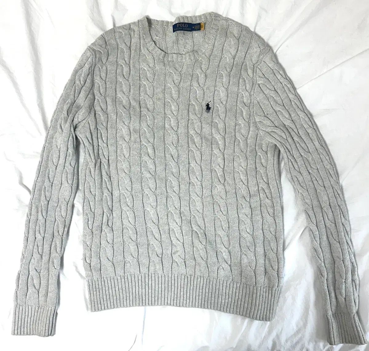 ポロ ラルフローレン ケーブル ニット セーター グレー - メルカリ