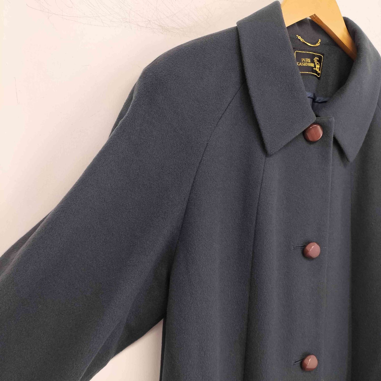 ユーズドフルギ USED古着 PURE CASHMERE カシミヤ100 ステンカラー