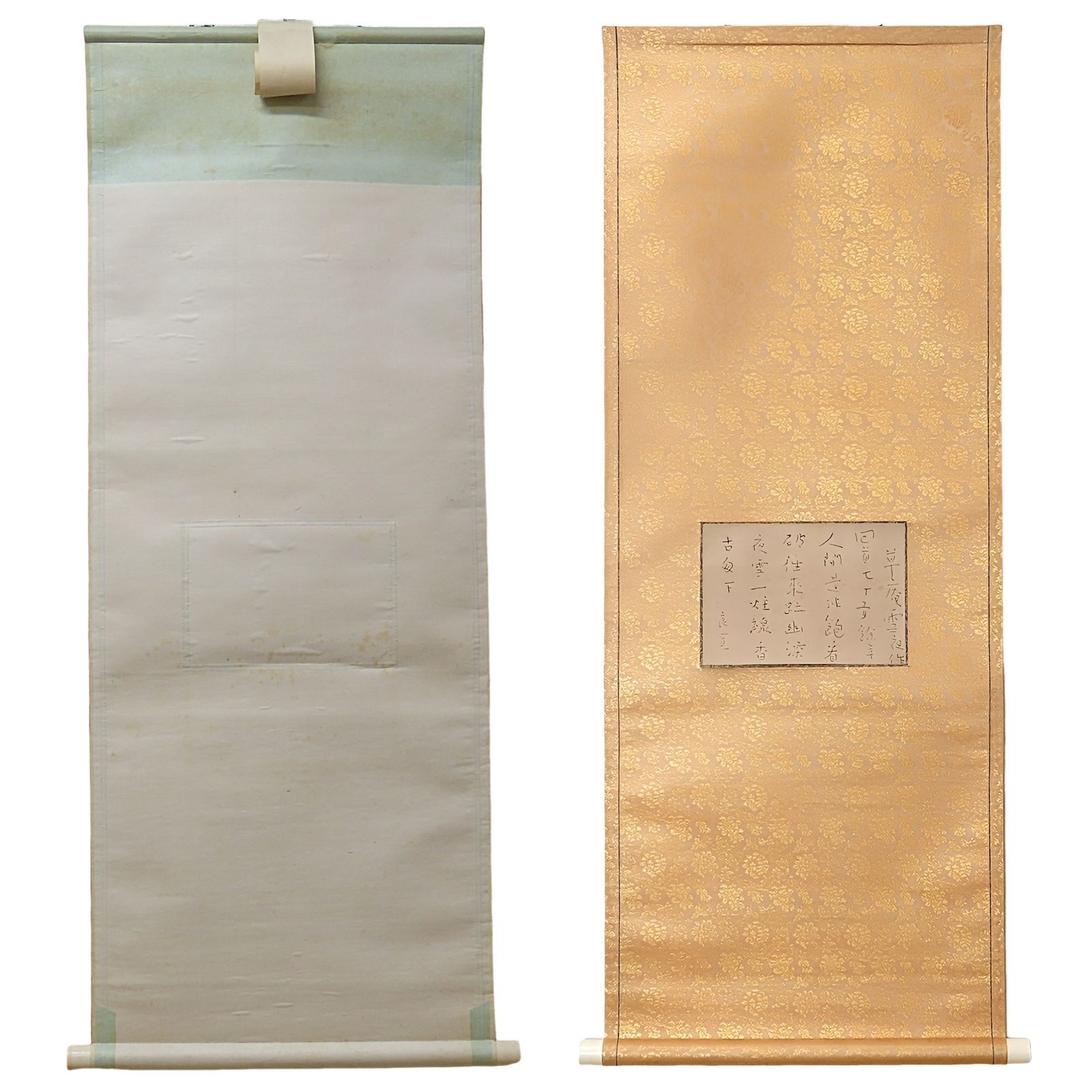 02s57 工藝品 良寛 掛軸「草庵雪夜作」辞世の漢詩 江戸時代後期の