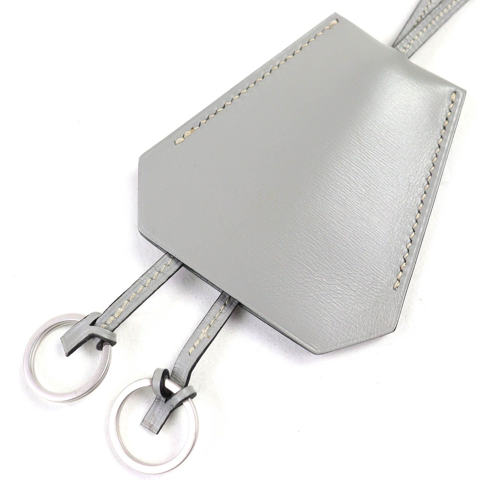 HERMES エルメス ヴィンテージ マルジェラ期 クロシェット レザー ネックレス ペンダント グレー C き フランス製 レディース