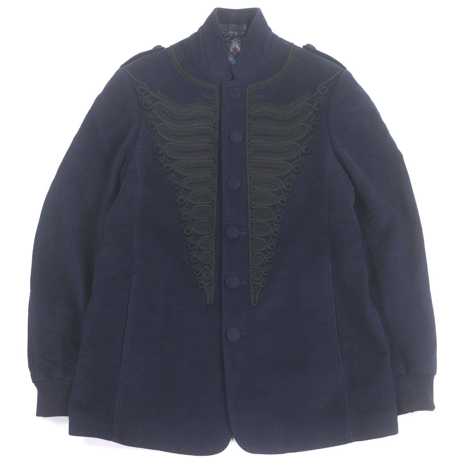 ETRO エトロ 21 AW 裏地ペイズリー柄 ナポレオンジャケット ブルゾンジャケット ネイビー 46 イタリア製 メンズ