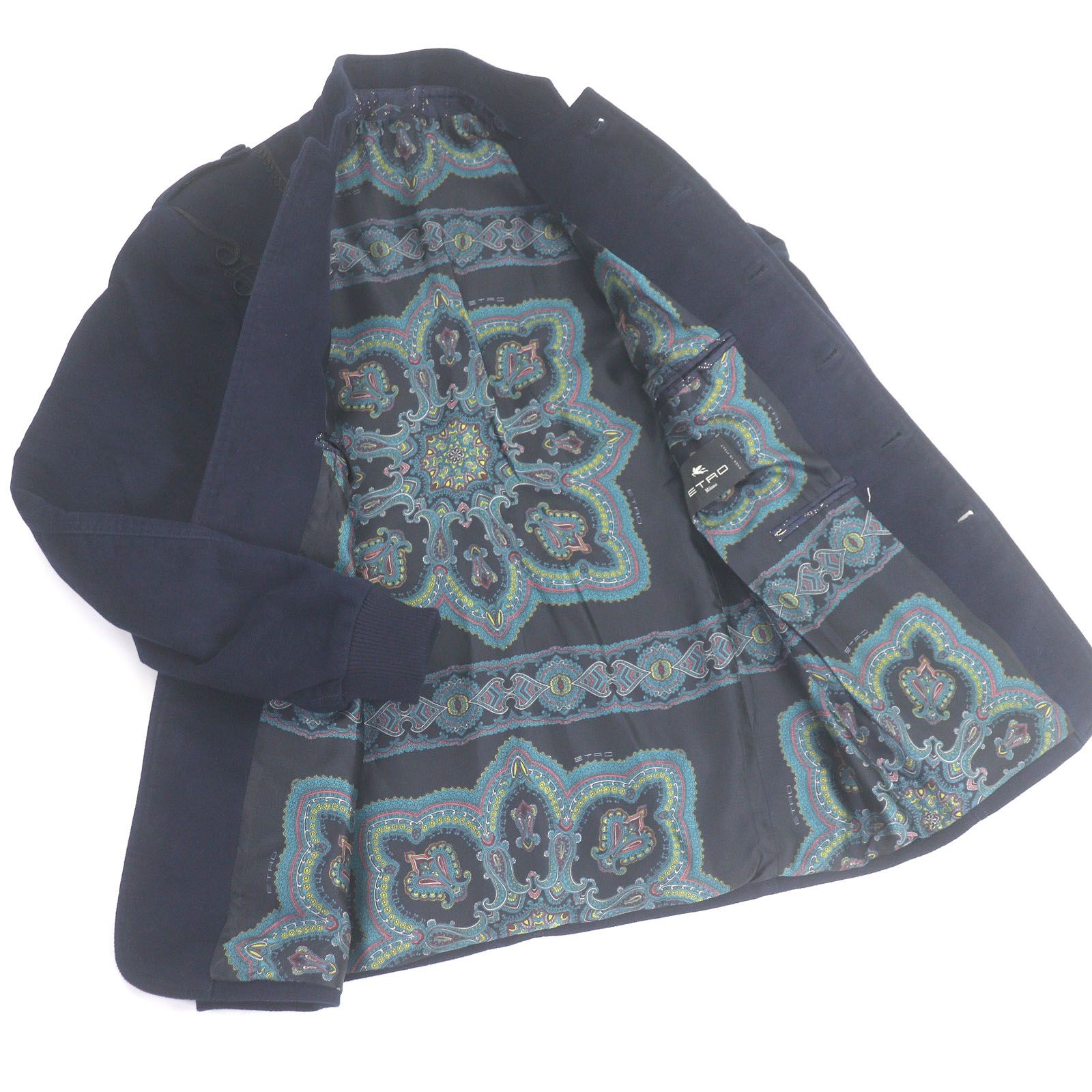 美品□ETRO エトロ 21AW 裏地ペイズリー柄 ナポレオンジャケット