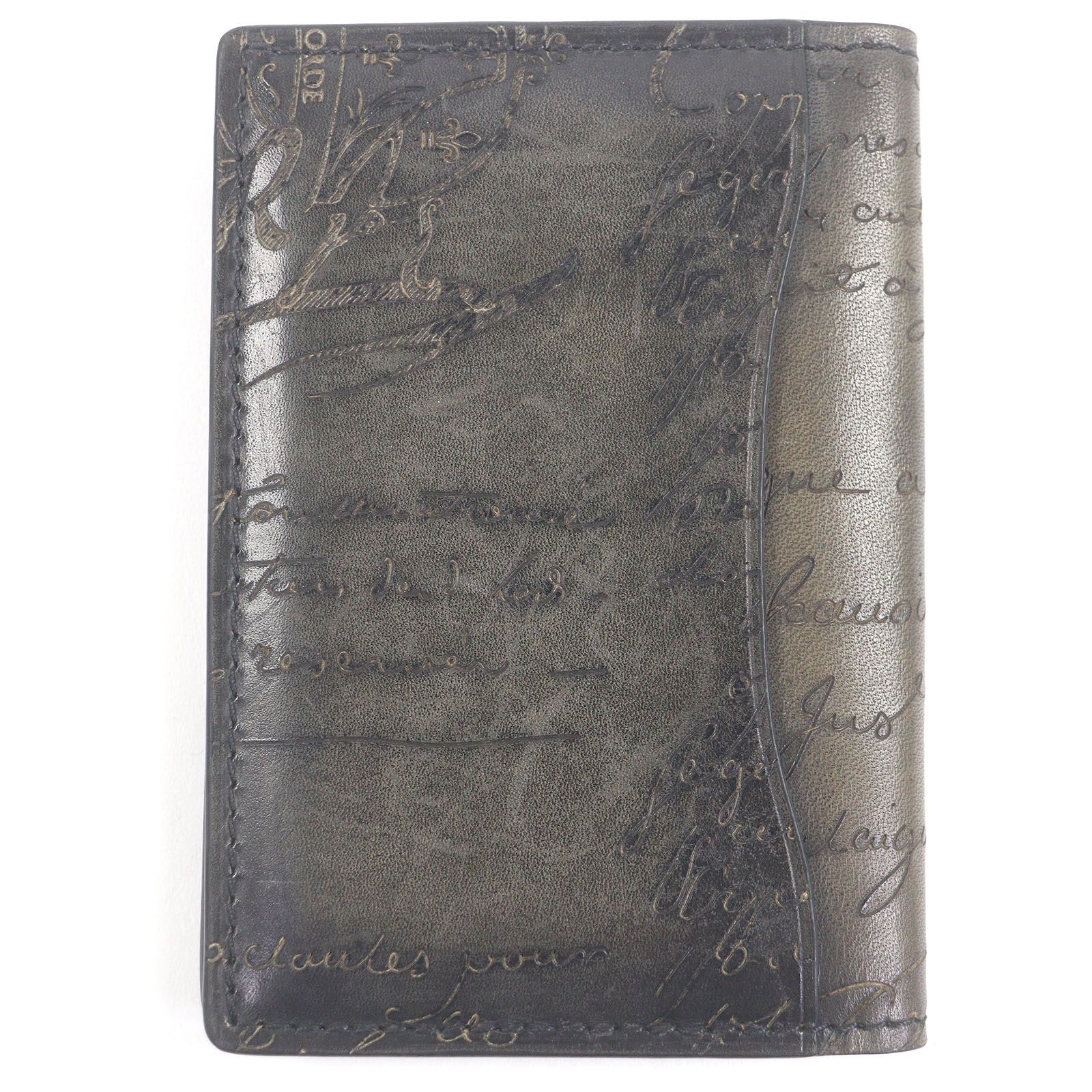 美品□BERLUTI ベルルッティ 24年製 ジャグア フラップ カードホルダー ヴェネチアカーフレザー カリグラフィ Nero grigio イタリア製 美品□BERLUTI ベルルッティ 2024年製 ジャグア フラップ カード