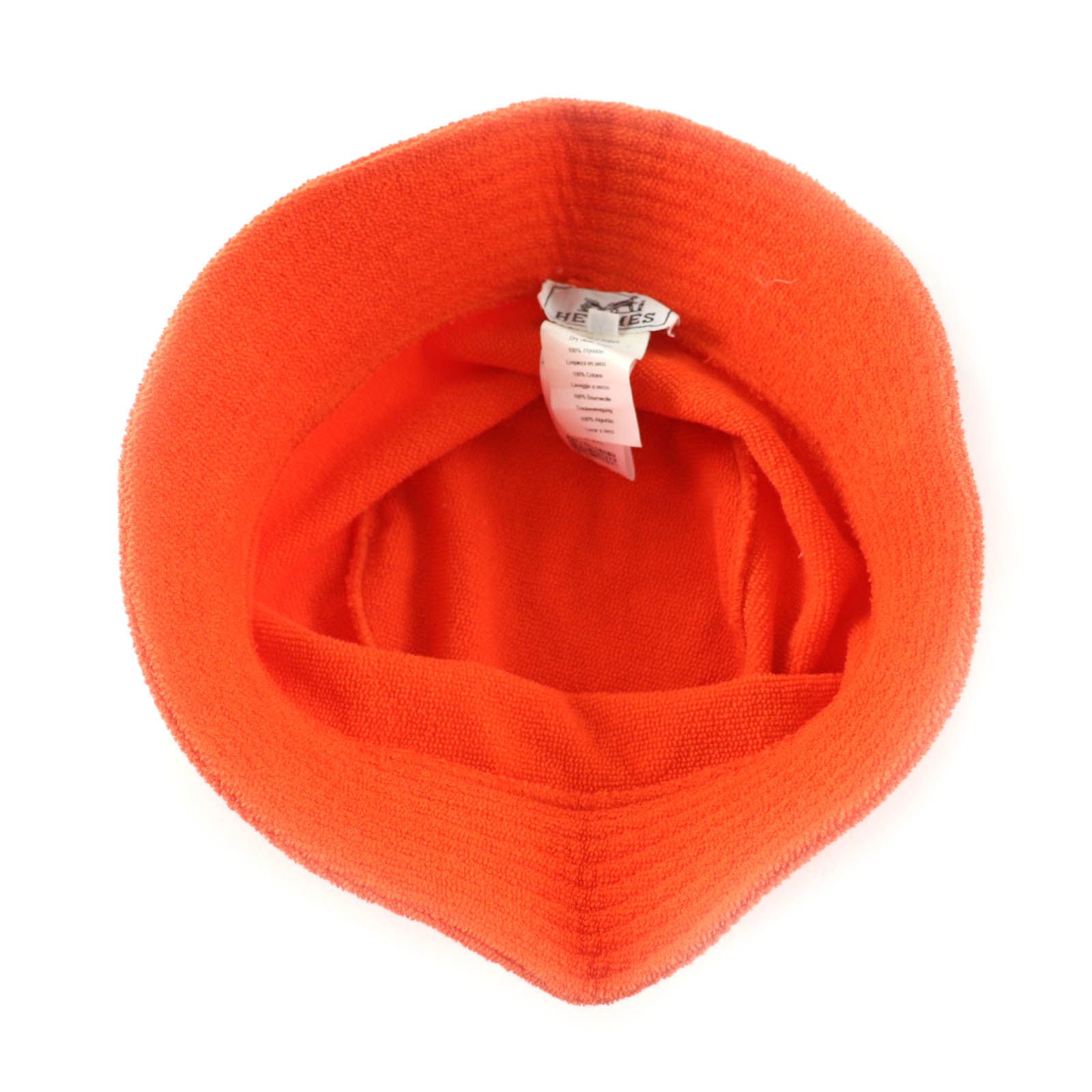 極美品☆HERMES エルメス コットン100％ Hロゴ刺繍 タオル地 バケット