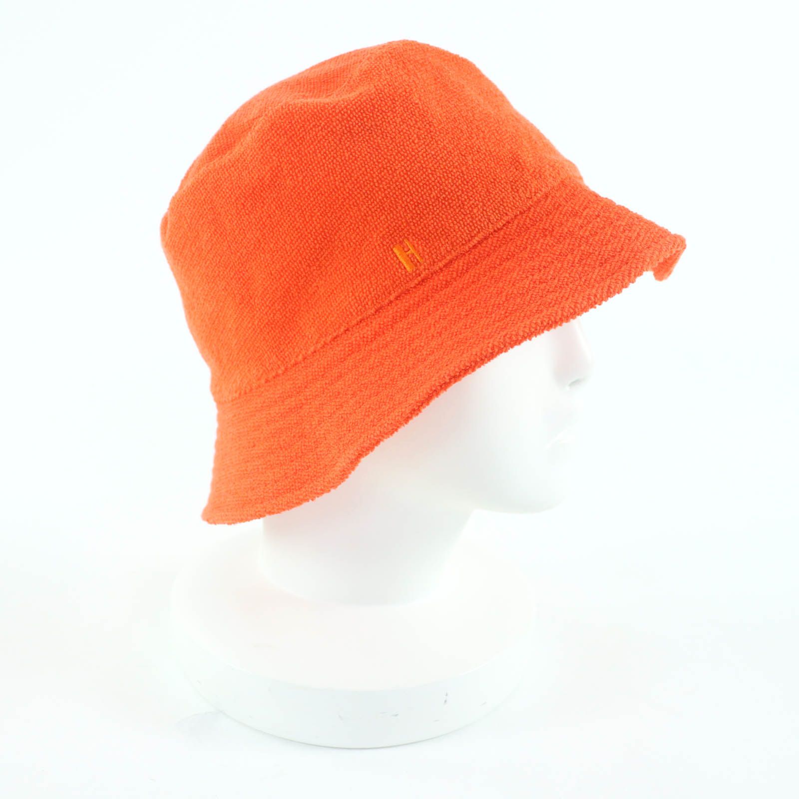 極美品☆HERMES エルメス コットン100％ Hロゴ刺繍 タオル地 バケット