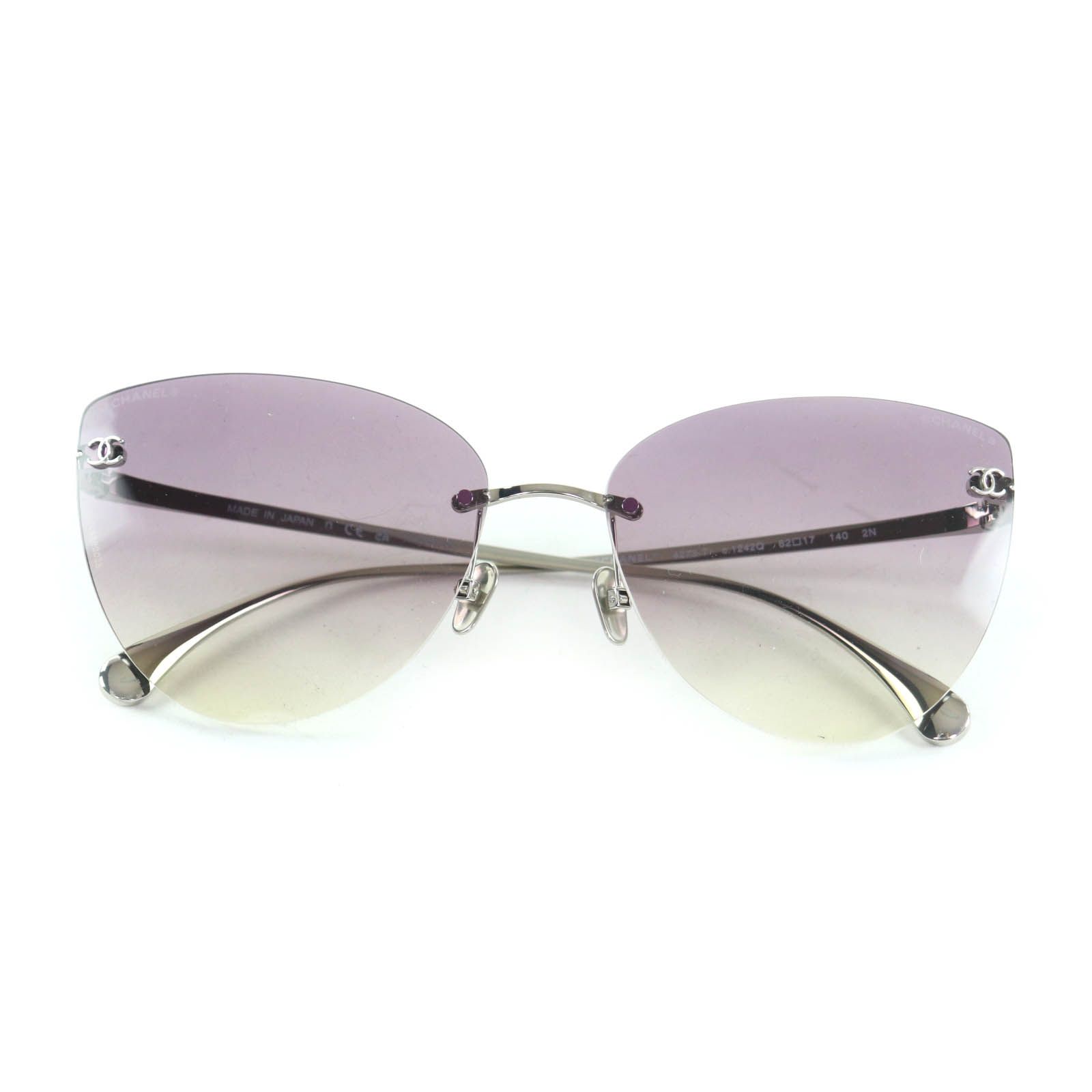 極美品☆CHANEL シャネル 4273-T チタン ココマーク キャッツアイ