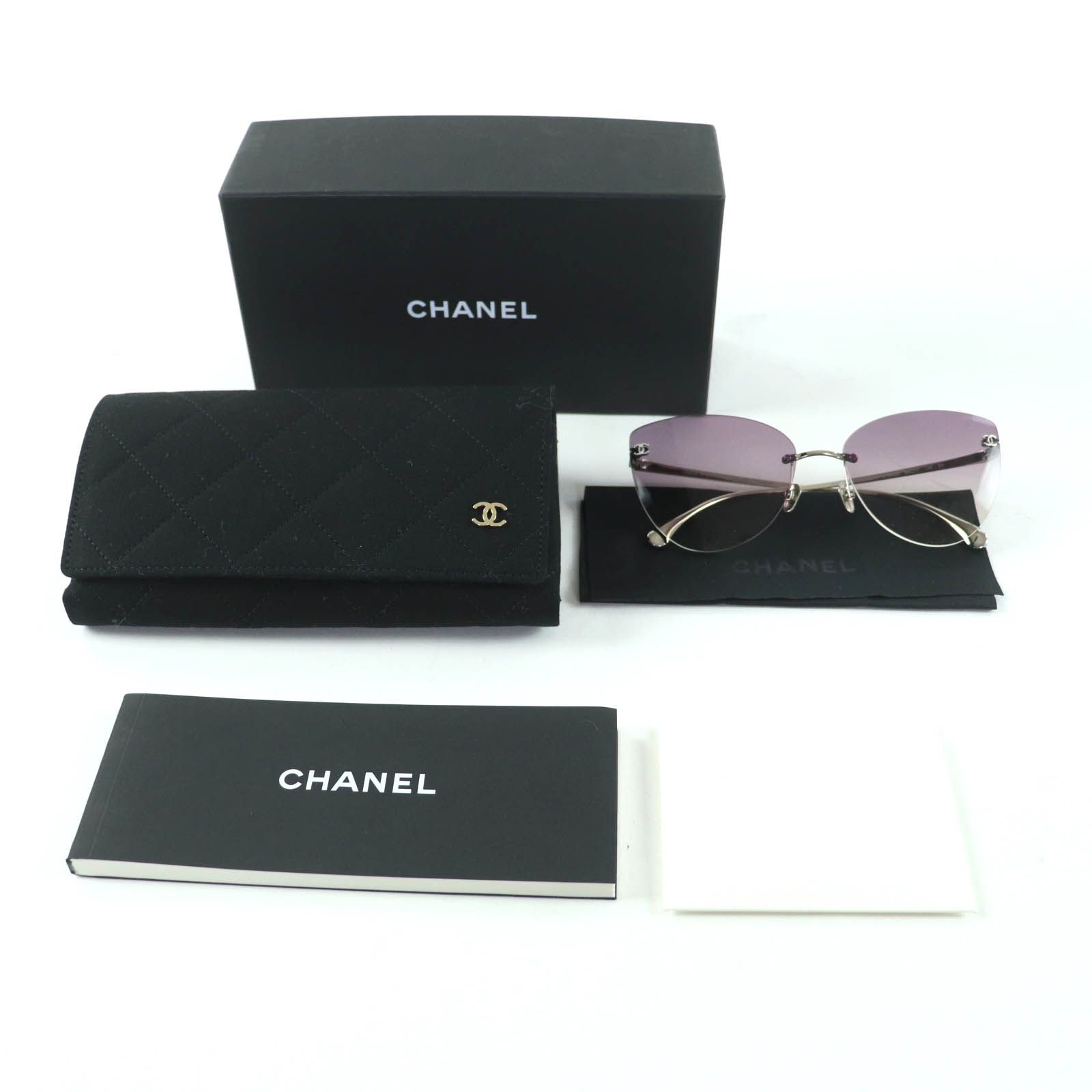 極美品☆CHANEL シャネル 4273-T チタン ココマーク キャッツアイ