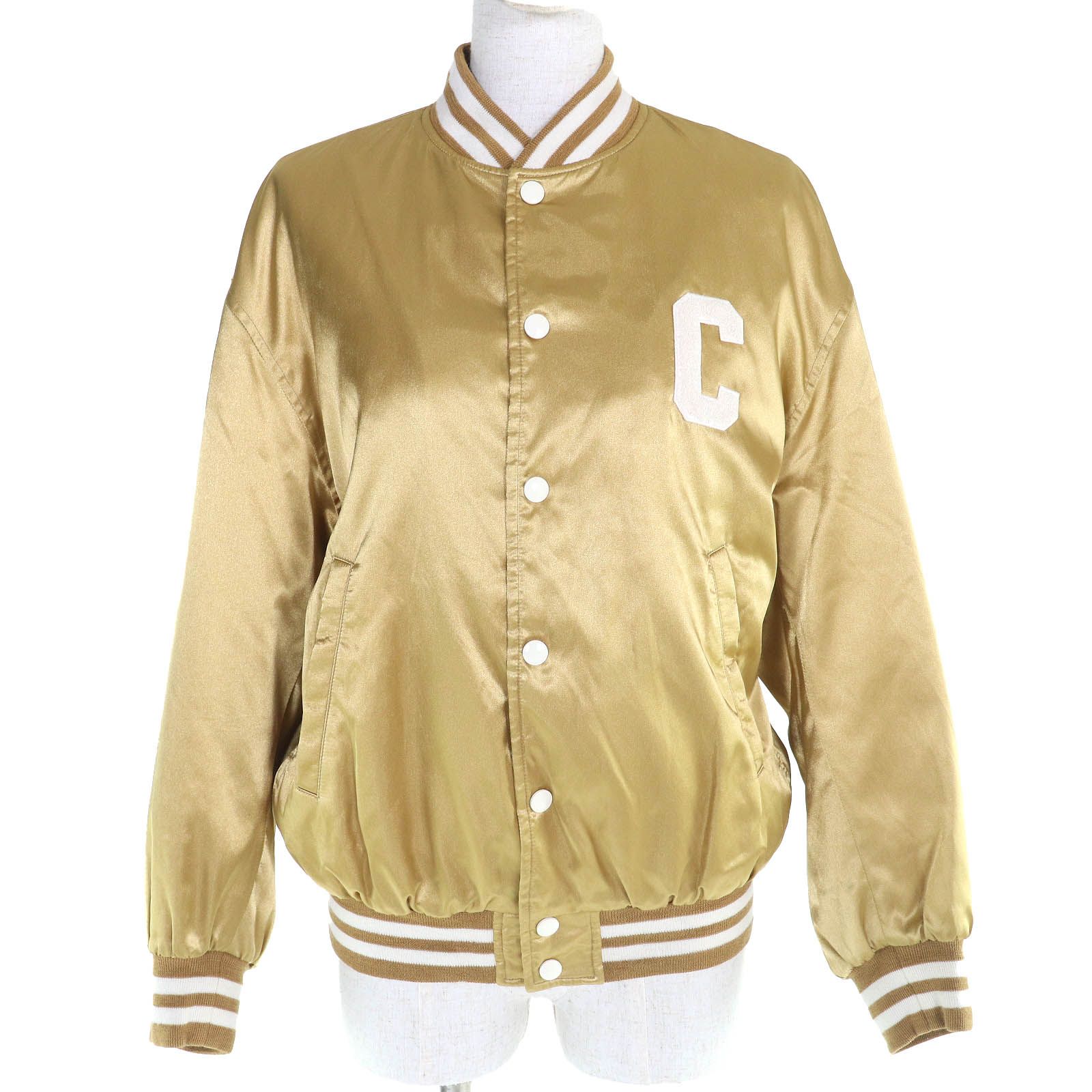 CELINE セリーヌ Lucky lovers ラッキー ラヴァーズ テディ ジャケット スタジャン ブルゾン ゴールド 34 イタリア製 レディース