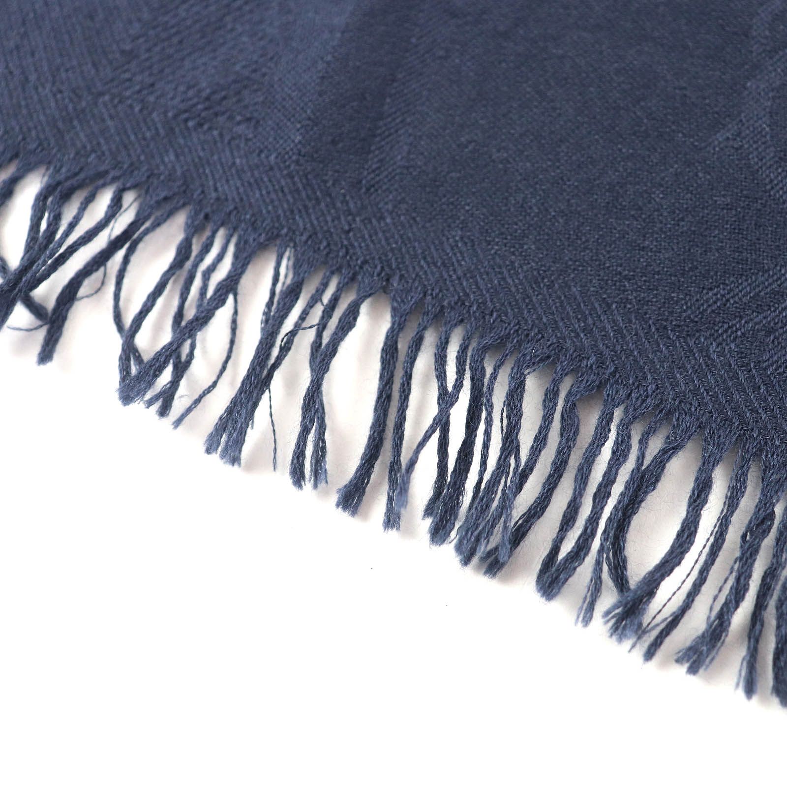 美品△HERMES エルメス ニューリブリス カシミヤ シルク ミニフリンジ