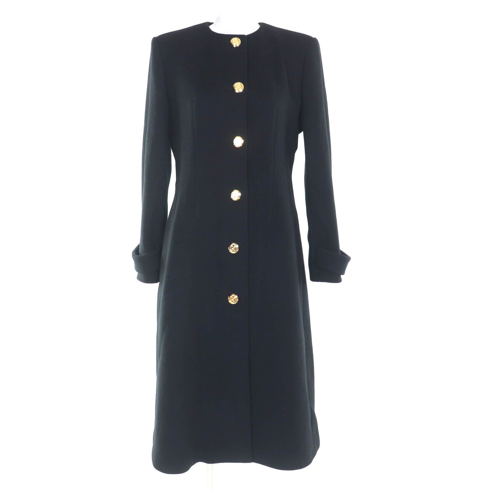 GUCCI(グッチ)ロングコート(黒) GUCCI - GUCCI グッチ 黒 貴重 牛革パイピング ロング コート ハイ