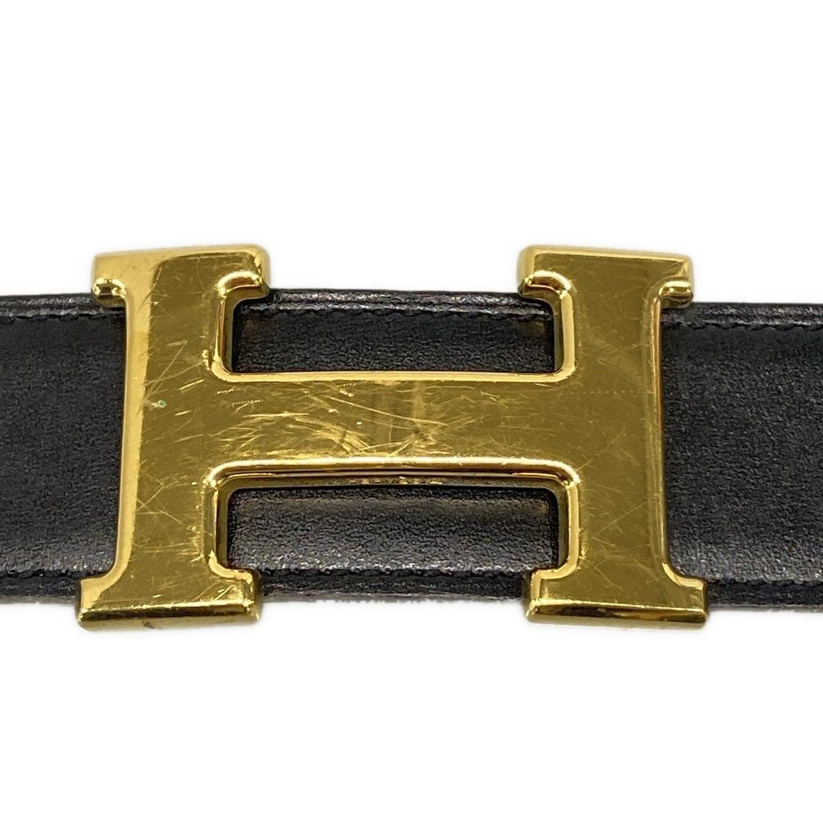 HERMES(エルメス) ベルト 68 Hベルト 黒×ゴールド リバーシブル