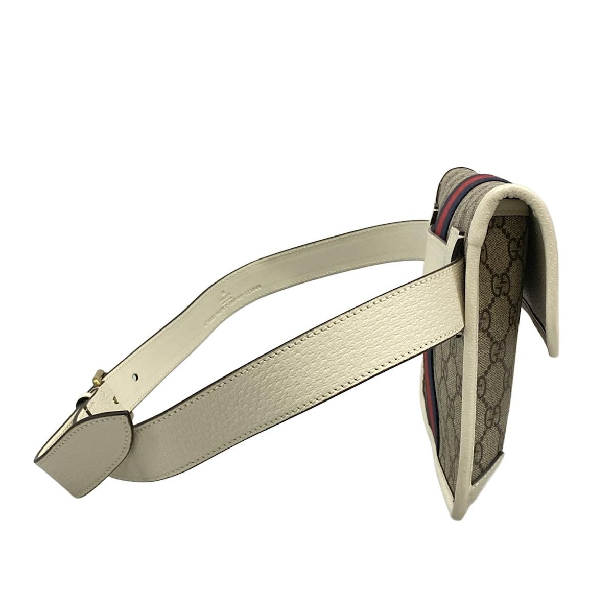GUCCI グッチ ウエストポーチ GGマーモント 674081 ベージュ×ダークグレー×白 レザー