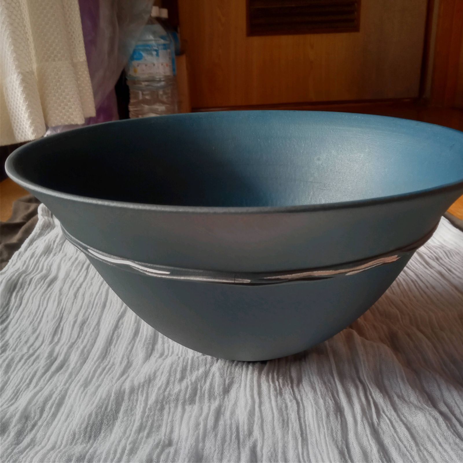 M家からの花器⑥ 藍色 30cmすり鉢型 中古 - メルカリ