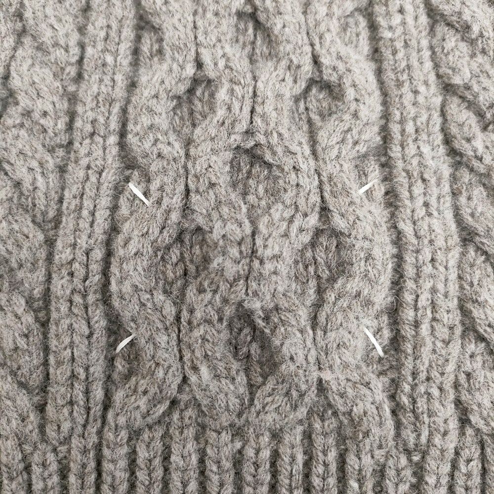 Maison Martin Margiela ケーブル ウール マフラー グレージュ メンズ メゾンマルタンマルジェラ 5-1202 T