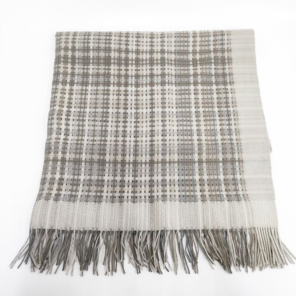 JURGEN LEHL ウール 大判 フリンジ マフラー ストール ベージュ レディース ヨーガンレール 5-1202 T