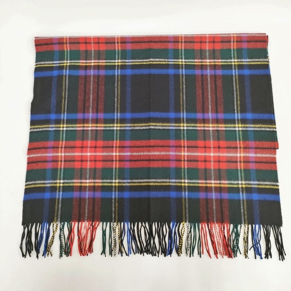OF ELGIN カシミヤ タータンチェック フリンジ 大判 マフラー ストール レッド レディース ジョンストンズオブ エルガン 5 1202 T