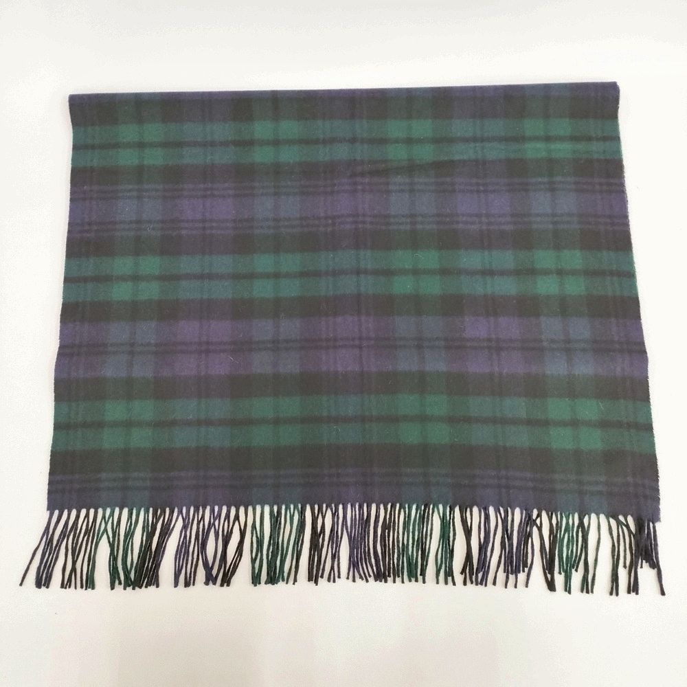 JOHNSTONS OF ELGIN カシミヤ タータンチェック フリンジ 大判