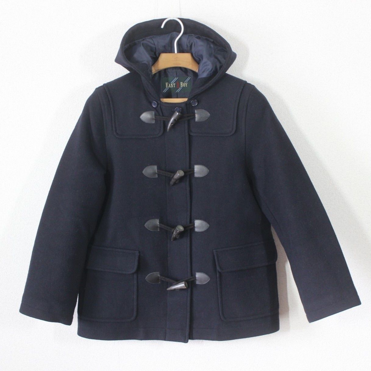 75 イーストボーイ ダッフルコート 11 ダークネイビー 濃紺 L EAST BOY 通学 女子中学生 女子高校生 スクールコート
