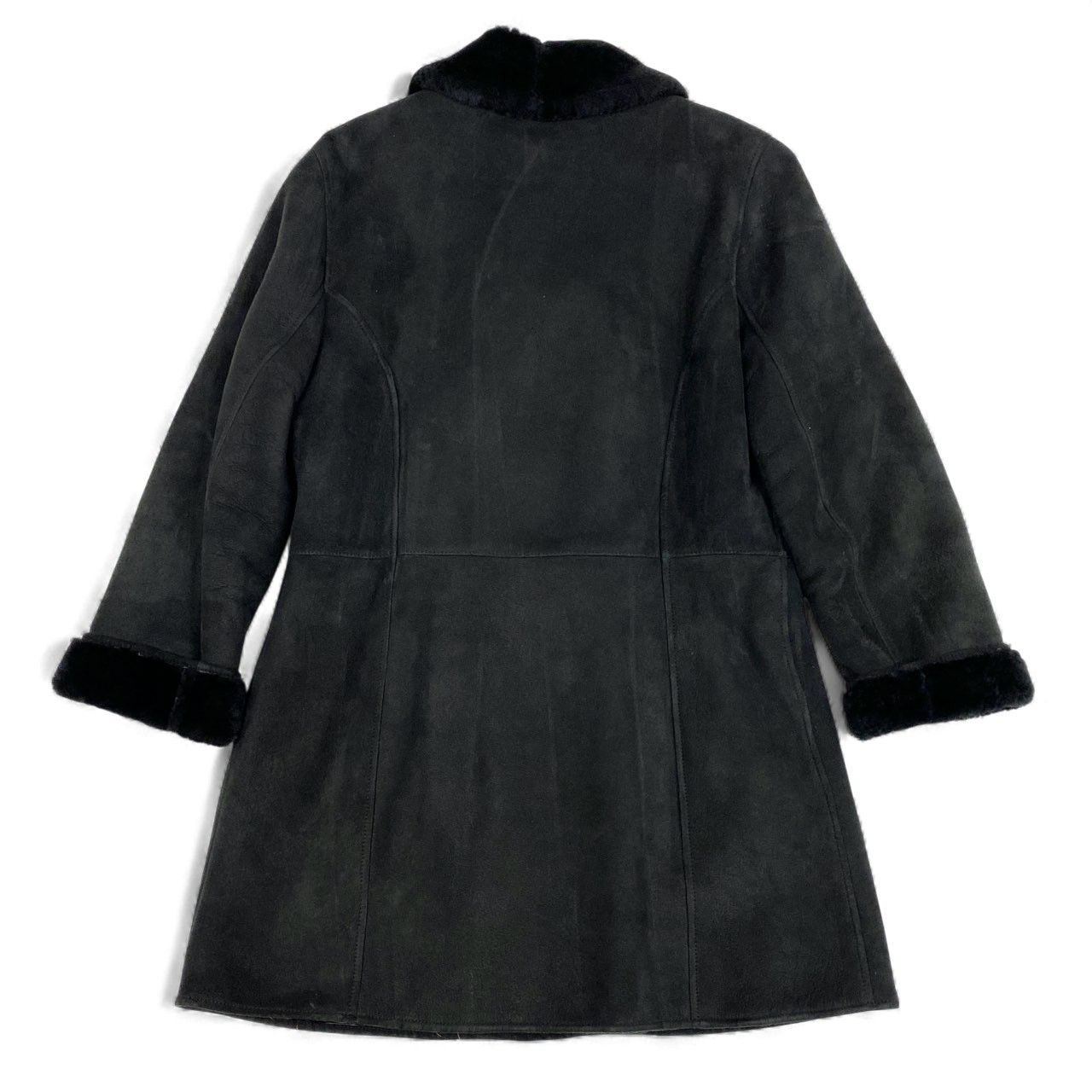 60L16 BALLY バリー ムートンコート レザーコート ダブル トグルボタン