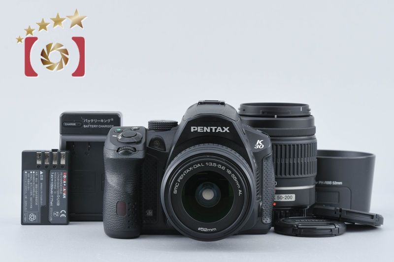 PENTAX ペンタックス K 30 ブラック SMC DA L 18 55 mm f 3 5 6 AL 50 200 4 ED デジタル一眼レフカメラ