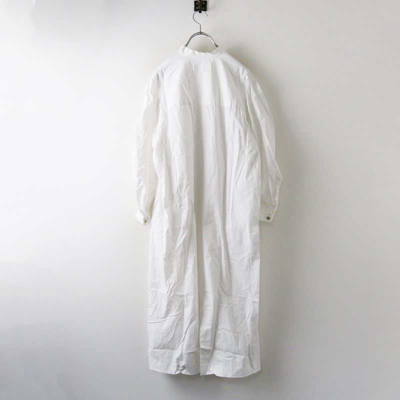 エンフォルド ENFOLD コットンストレッチバンド ワンピース 36 ホワイト ドレス プルオーバー スリット ロン