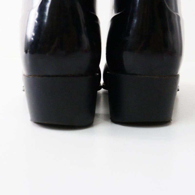 シャネル CHANEL カメリア ココマーク レインブーツ 36＼ブラック