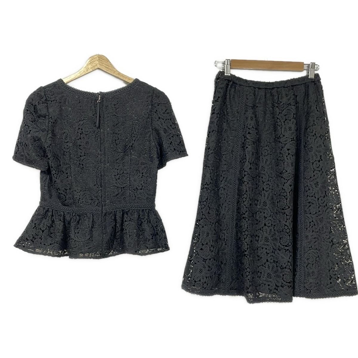 TO BE CHIC トゥービーシック スカートセットアップ レディース - 黒 レース
