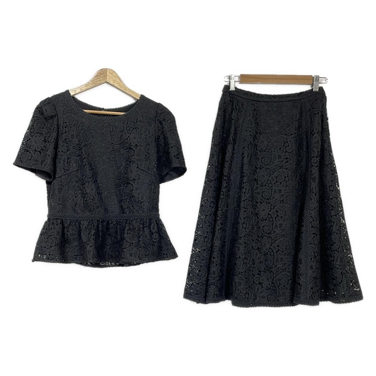 TO BE CHIC トゥービーシック スカートセットアップ レディース - 黒 レース