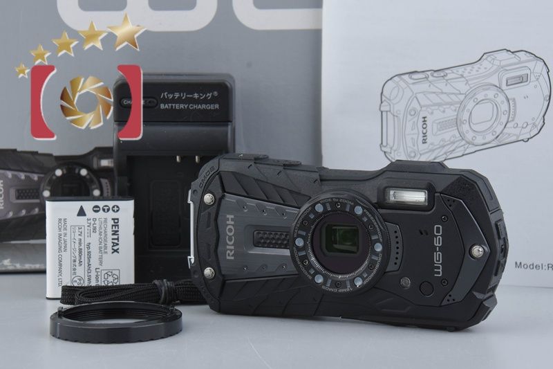 Ricoh リコー WG-60 ブラック 防水アクションカメラ シャッター回数僅少 元 き ビデオカメラ