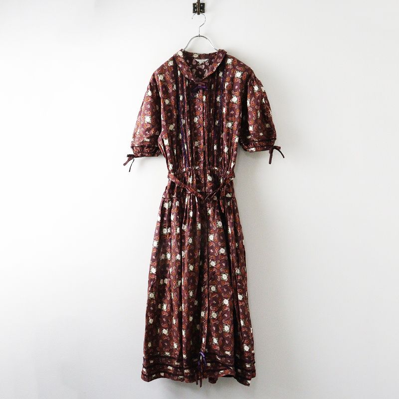 Vintage カネコイサオ KANEKO ISAO ペイズリーフラワーピンタック入