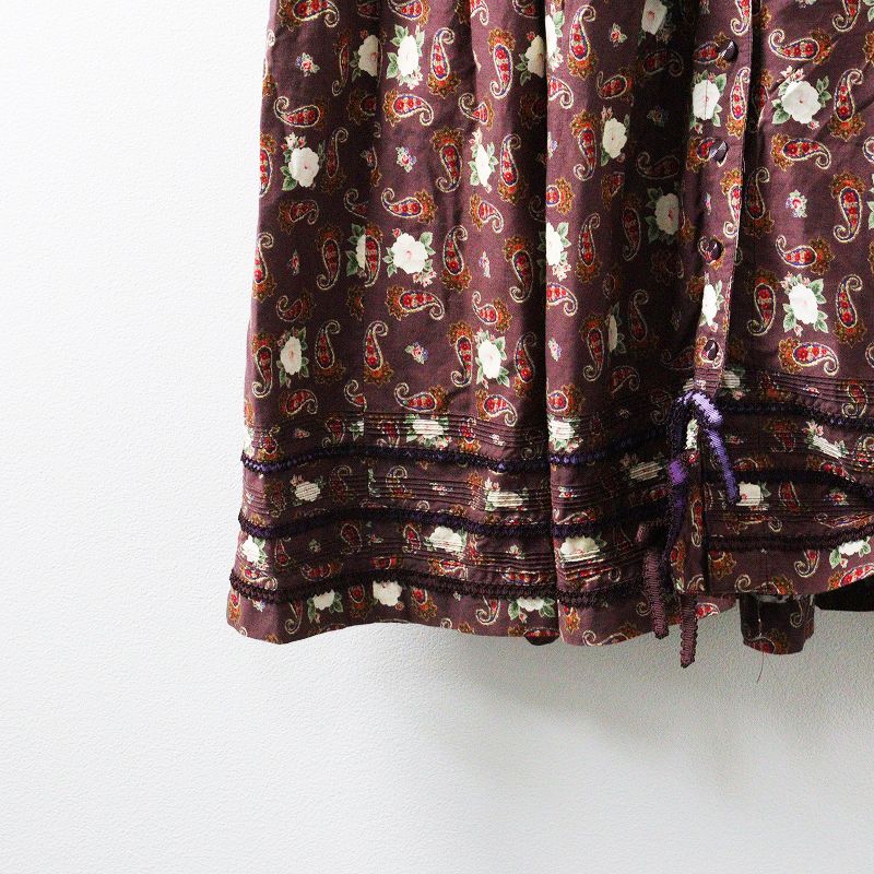 Vintage カネコイサオ KANEKO ISAO ペイズリーフラワーピンタック入