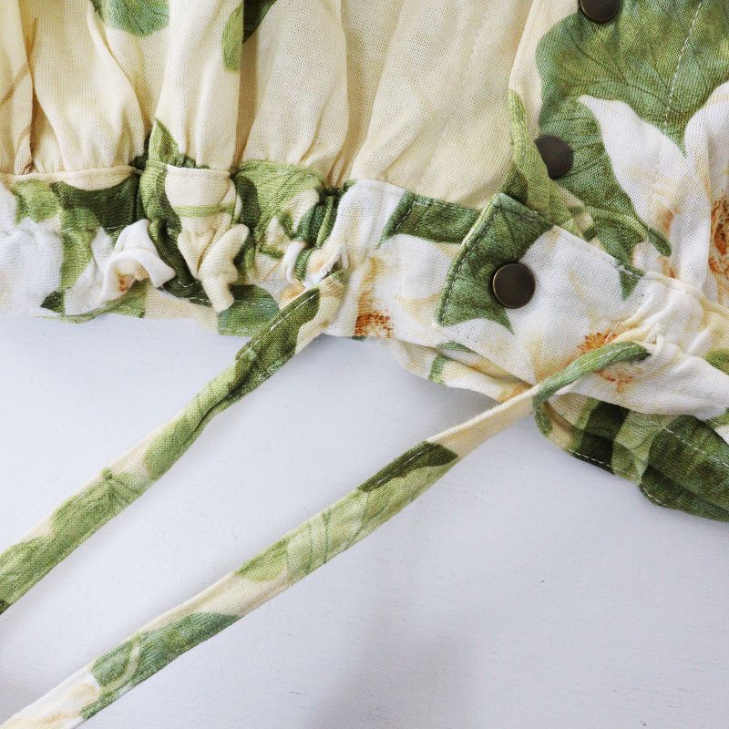 Vintage カネコイサオ KANEKO ISAO マグノリアプリント 前ボタン