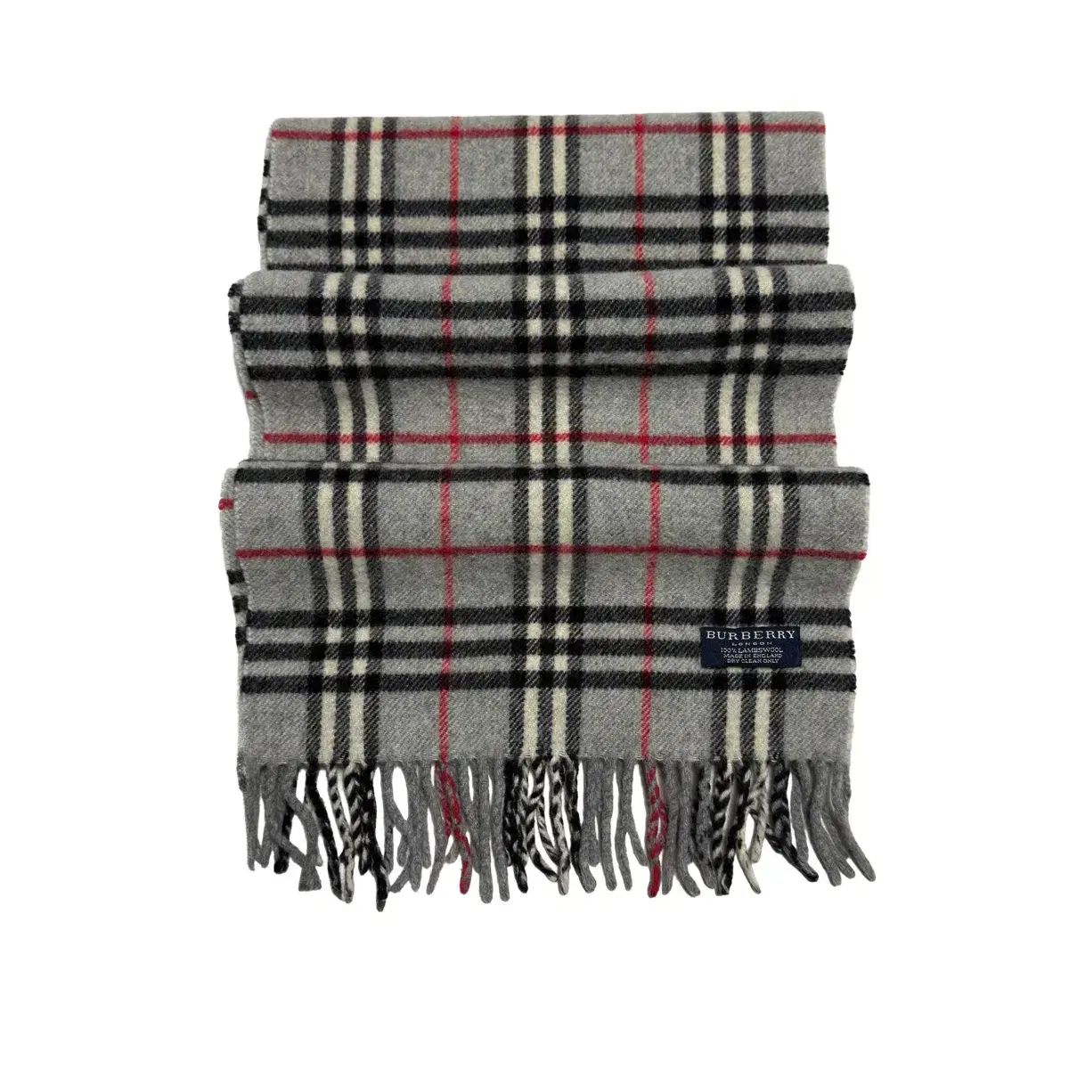 BURBERRY バーバリー グレー ノヴァチェック ラムウール マフラー