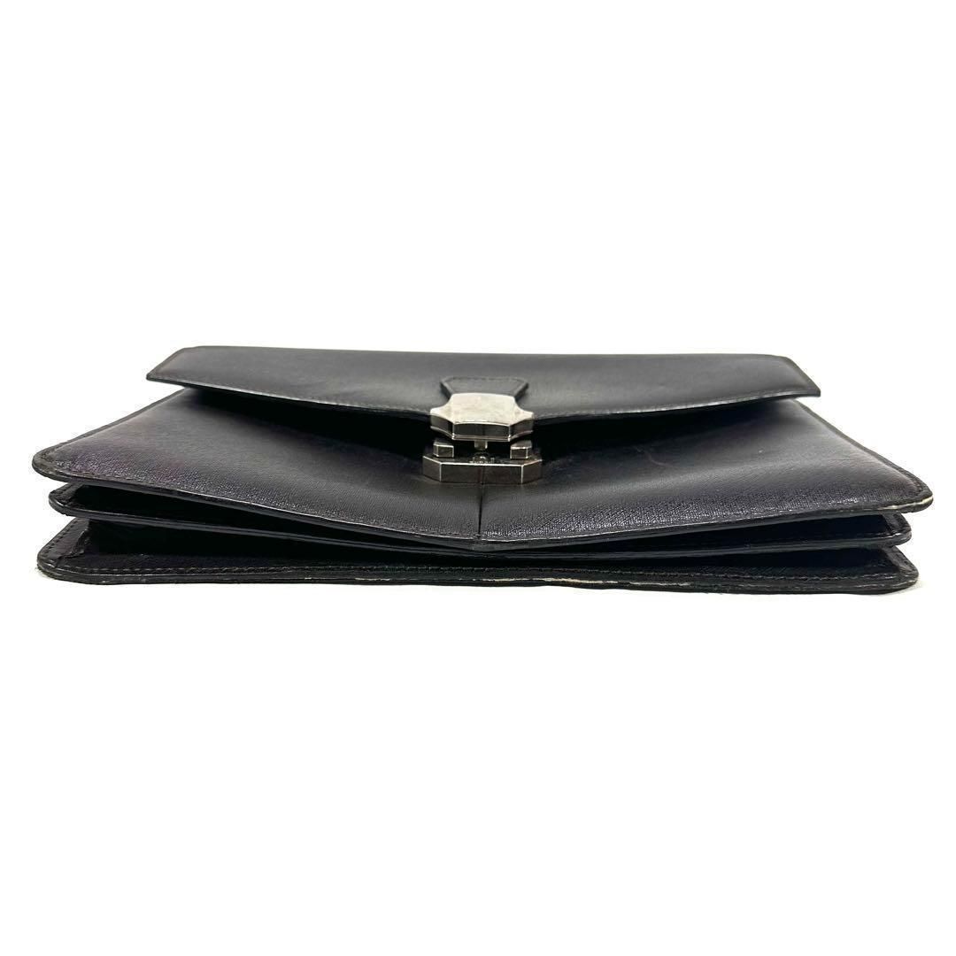 dunhill ダンヒル セカンドバッグ サイドカー 黒 ブラック レザー ロゴ