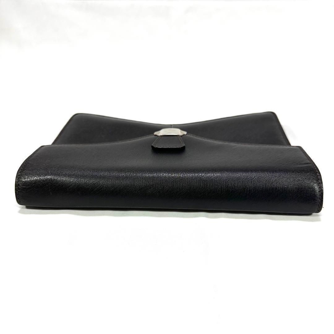 dunhill ダンヒル セカンドバッグ サイドカー 黒 ブラック レザー ロゴ