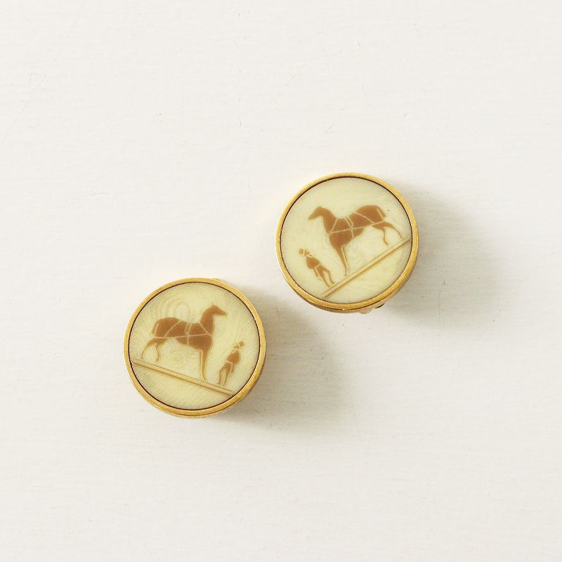 エルメス HERMES コロゾ ゴールド イヤリング ｜ゴールド コインモチーフ ヴィンテージ