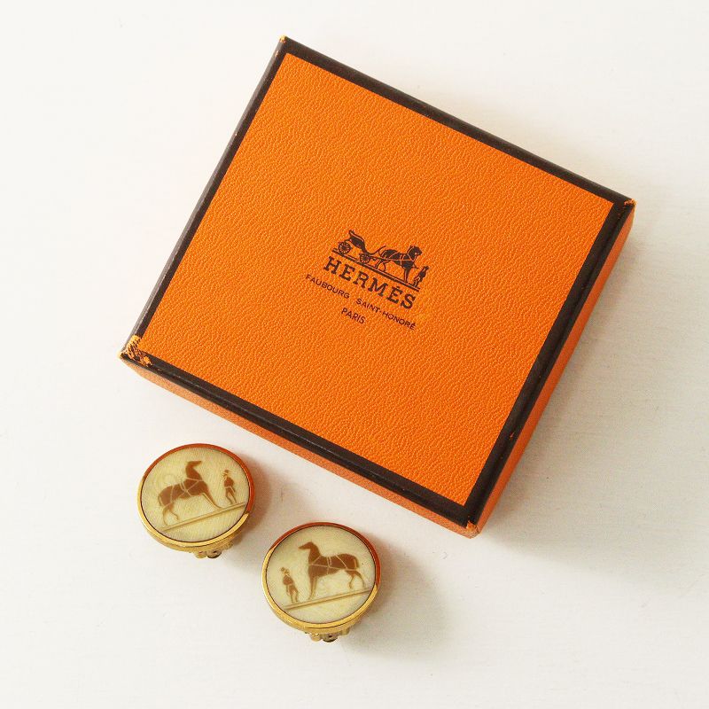 エルメス HERMES コロゾ ゴールド イヤリング コインモチーフ ヴィンテージ