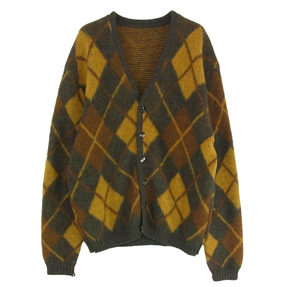 ヴィンテージ VINTAGE union made ILGWU 60 s～70 s ユニオンメイド アーガイル カーディガン ブラウン系 サイズ表記無