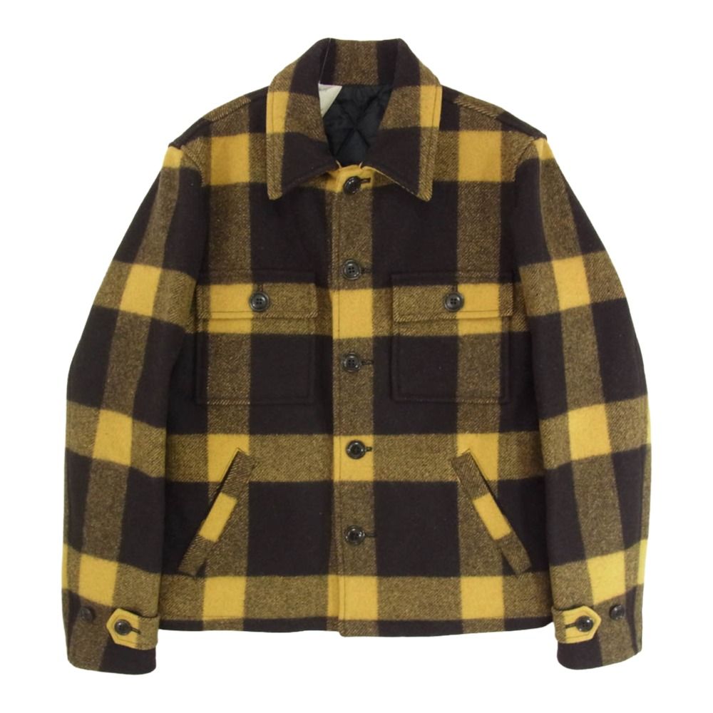 N. エヌハリウッド 112-C 009 ウール チェック cpo メルトン ジャケット イエロー系 36