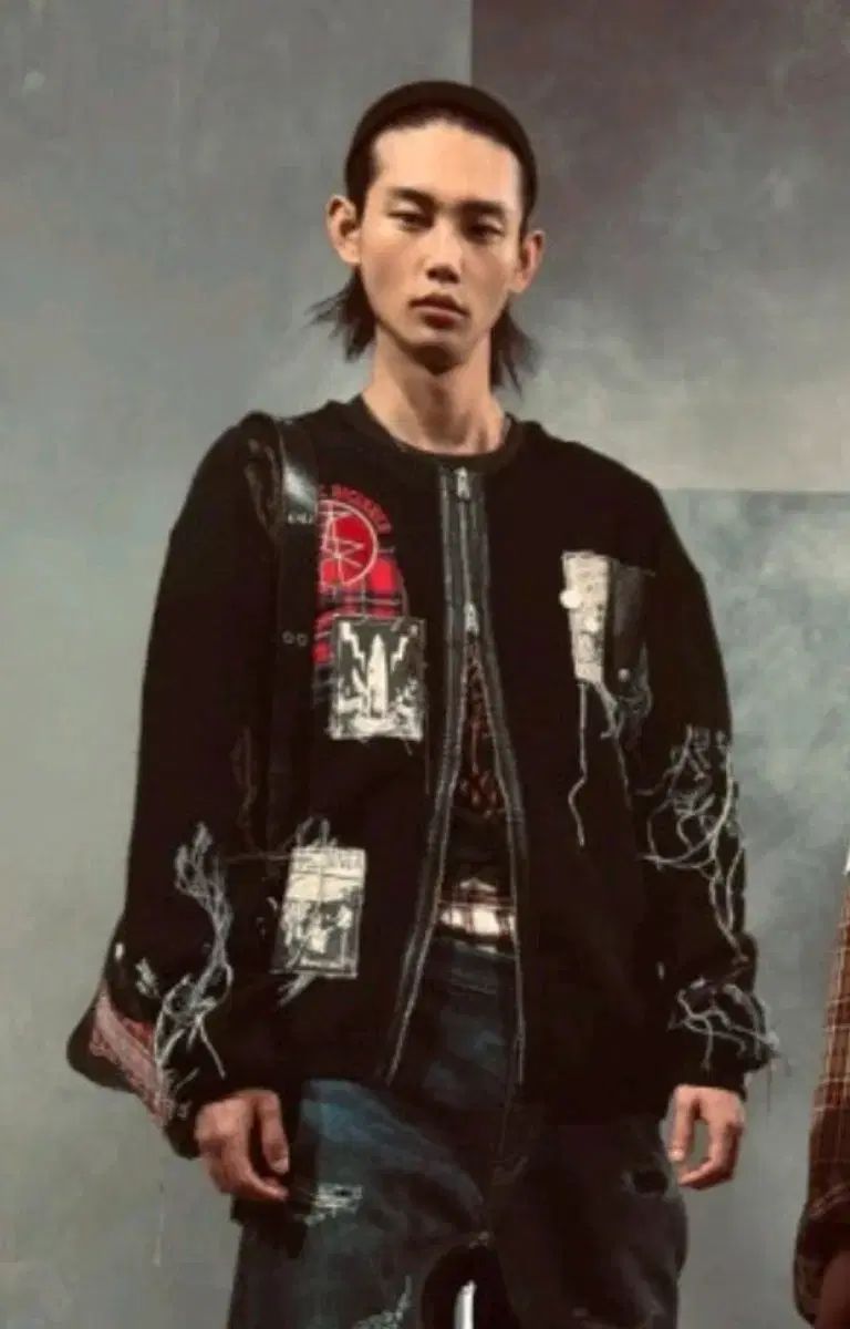 ANDERSSON BELL×ZARA ライン入りジャカードカーディガン L ANDERSSON BELL×ZARA ライン入りジャカードカーディガン L